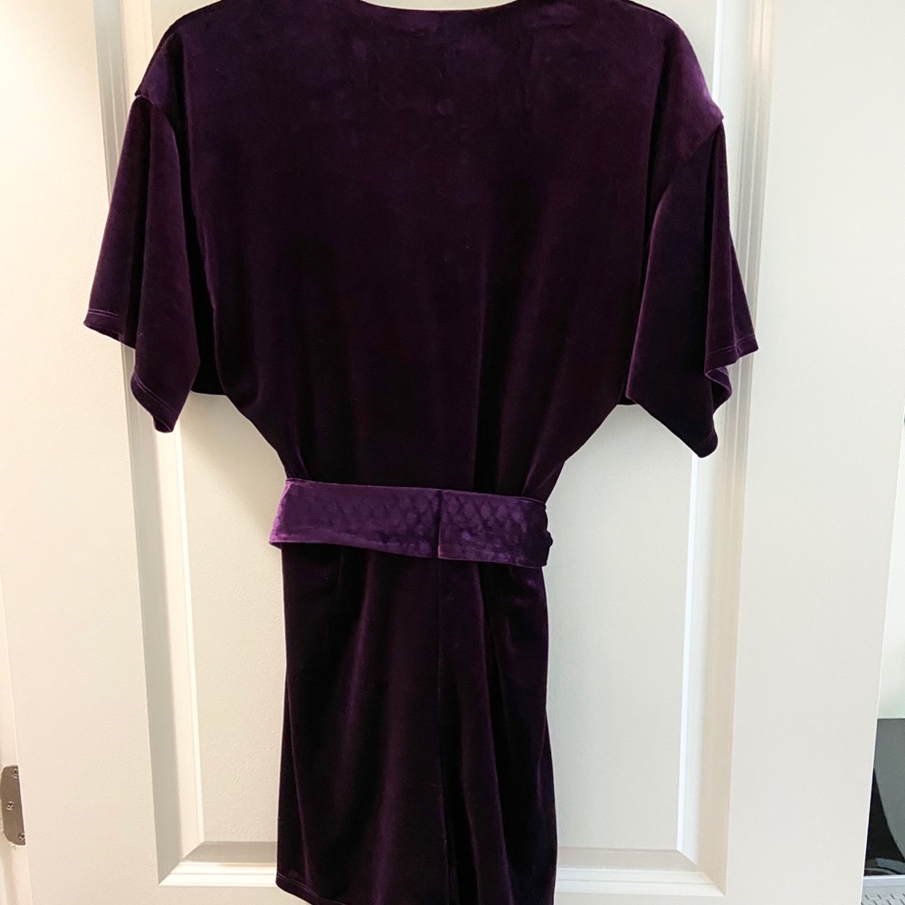 Dark Purple Velvet Romper - Picture 3 of 4